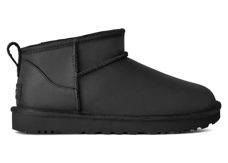 UGG Classic Ultra Mini Leather Boot Black (Women's) 1174210-BLK