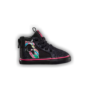 Vans Sk8-Hi Zip Toddler 'Unicorn - Black Glitter'