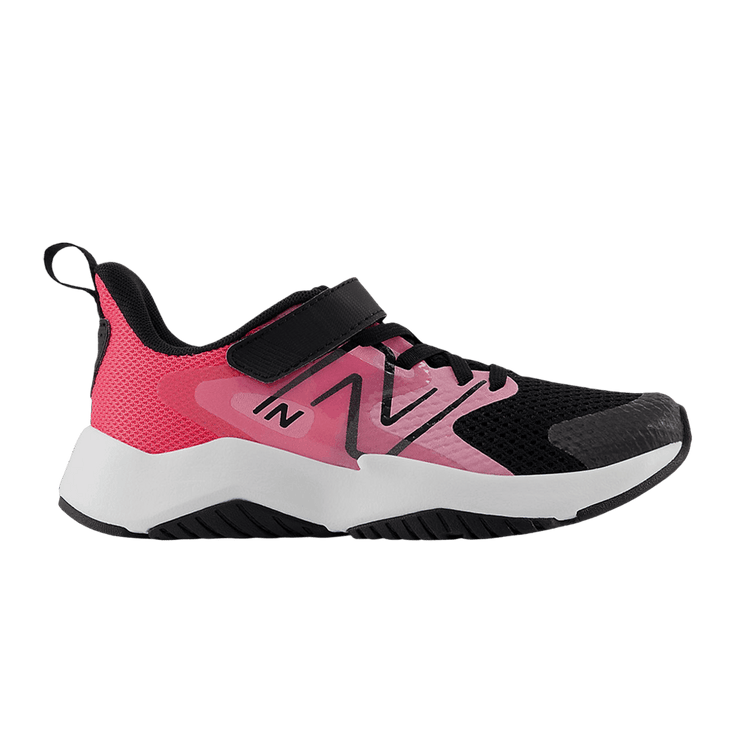 New Balance Rave Run v2 Bungee Lace Top Strap Big Kid 'Signal Pink Black' YTRAVAS2