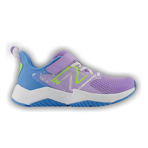 New Balance Rave Run v2 Bungee Lace Top Strap Big Kid 'Paint Splatter Pack - Lilac Glo Blue Pixel Green'