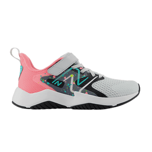 New Balance Rave Run v2 Bungee Lace Top Strap Big Kid 'Paint Splatter Pack - Quartz Grey Pink Cyber Jade'