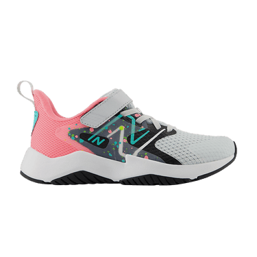 New Balance Rave Run v2 Bungee Lace Top Strap Big Kid 'Paint Splatter Pack - Quartz Grey Pink Cyber Jade'