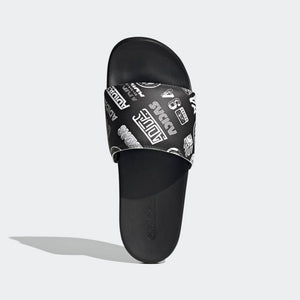 Adidas Adilette Comfort Slide 'All Over Logos - Black'