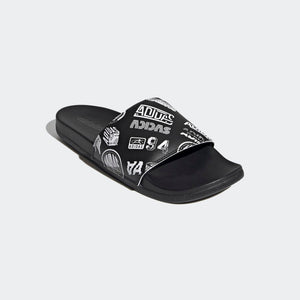 Adidas Adilette Comfort Slide 'All Over Logos - Black'
