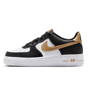 Nike Air Force 1 GS 'Black White Metallic Gold'
