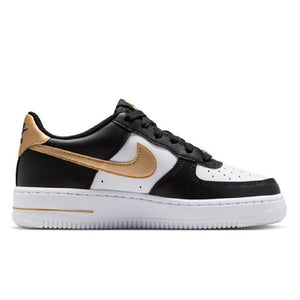 Nike Air Force 1 GS 'Black White Metallic Gold'