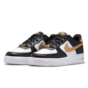 Nike Air Force 1 GS 'Black White Metallic Gold'
