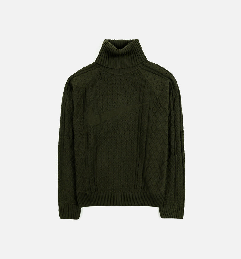 Nike Cable Knit Turtleneck Sweater 'Cargo Khaki'
