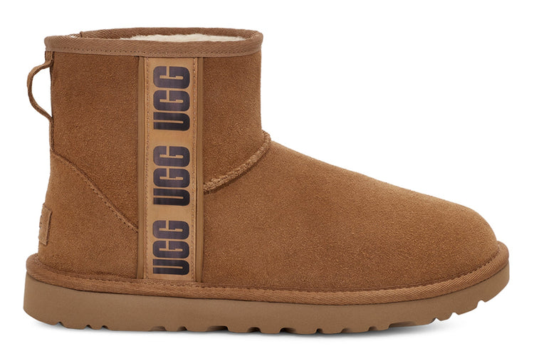 UGG Wmns Classic Mini Side Logo II Suede 'Chestnut'