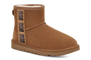 UGG Wmns Classic Mini Side Logo II Suede 'Chestnut'