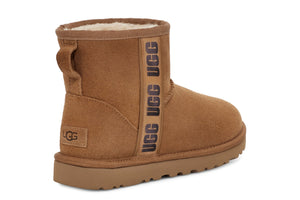 UGG Wmns Classic Mini Side Logo II Suede 'Chestnut'